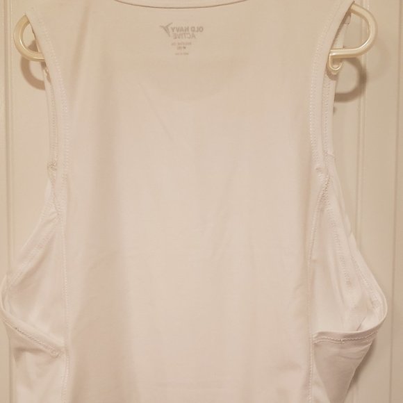 Old Navy Girls BREATHE ON side wrap tank top, White, size medium (8) - Picture 3 of 4